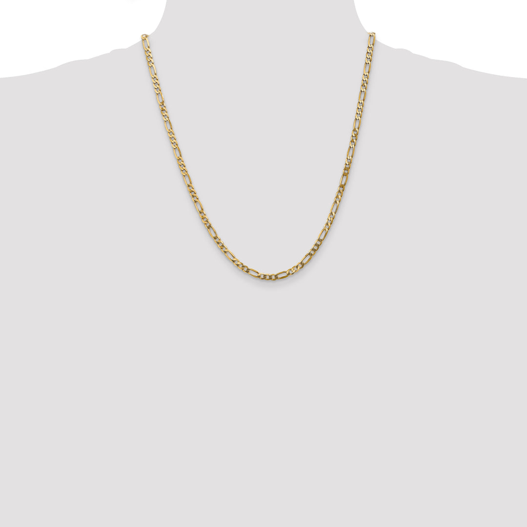 14k 4mm Flat Figaro Chain