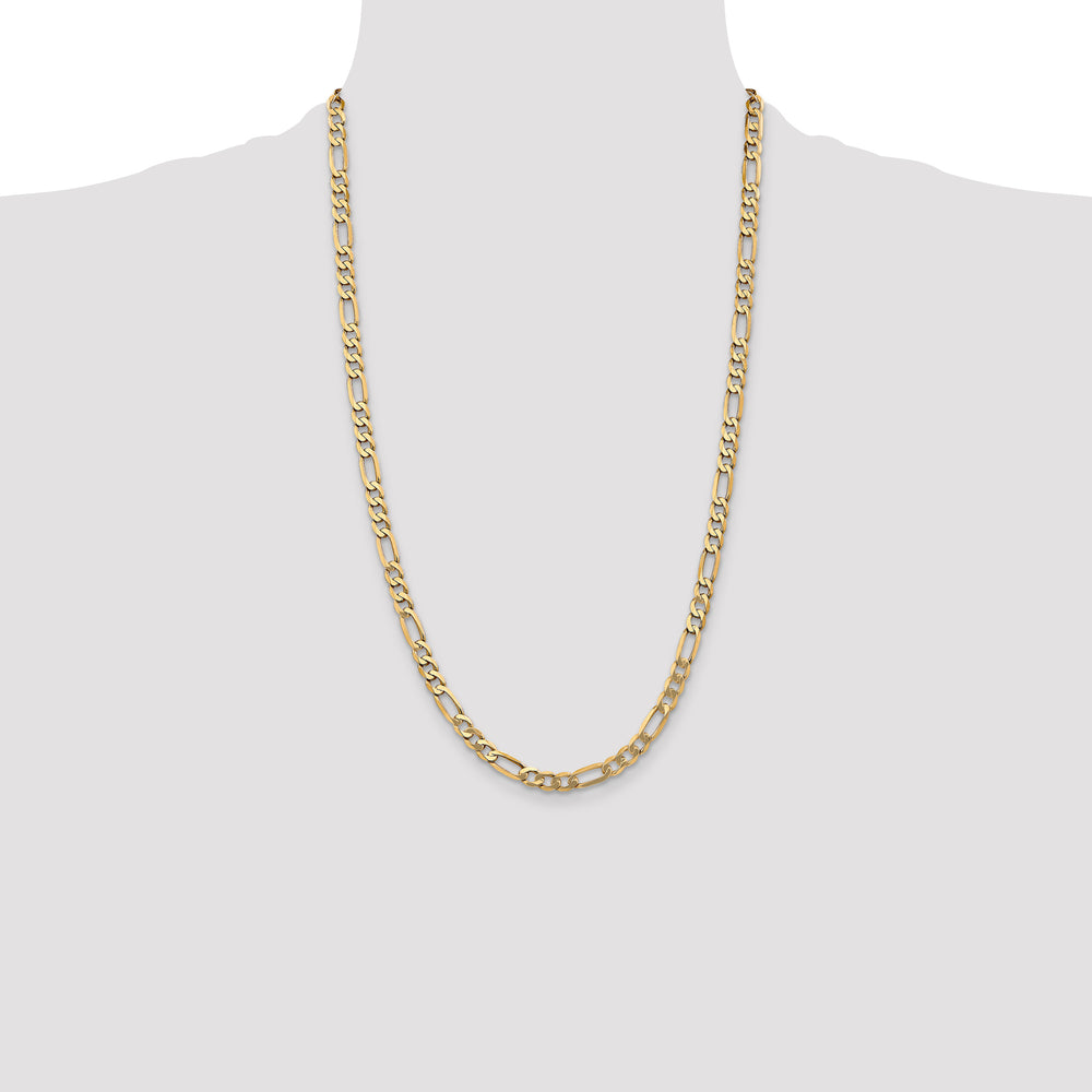 14k 5.25mm Flat Figaro Chain