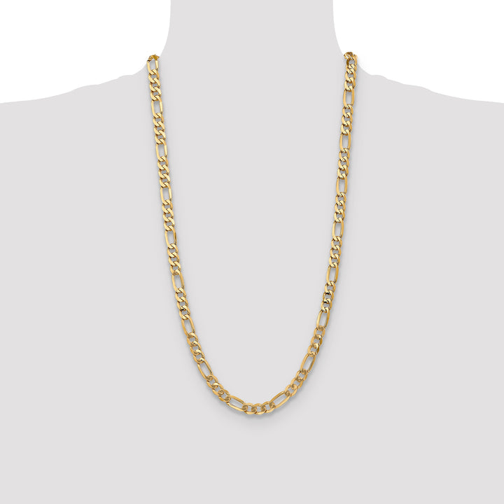 14k 7mm Flat Figaro Chain