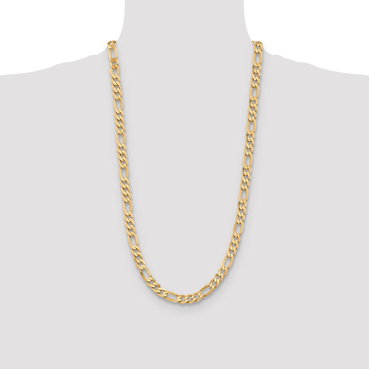 14k 7.5mm Flat Figaro Chain