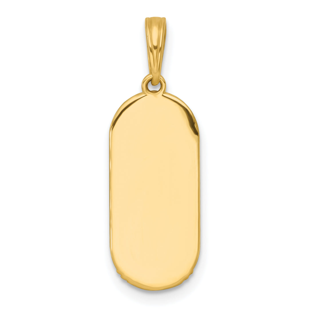 14k with White Rhodium Polished Enamel Sun And Moon Charm