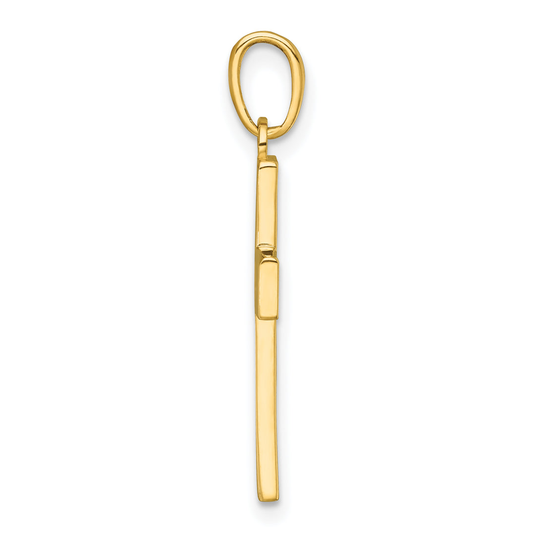14K Polished Cut-Out Cross Charm