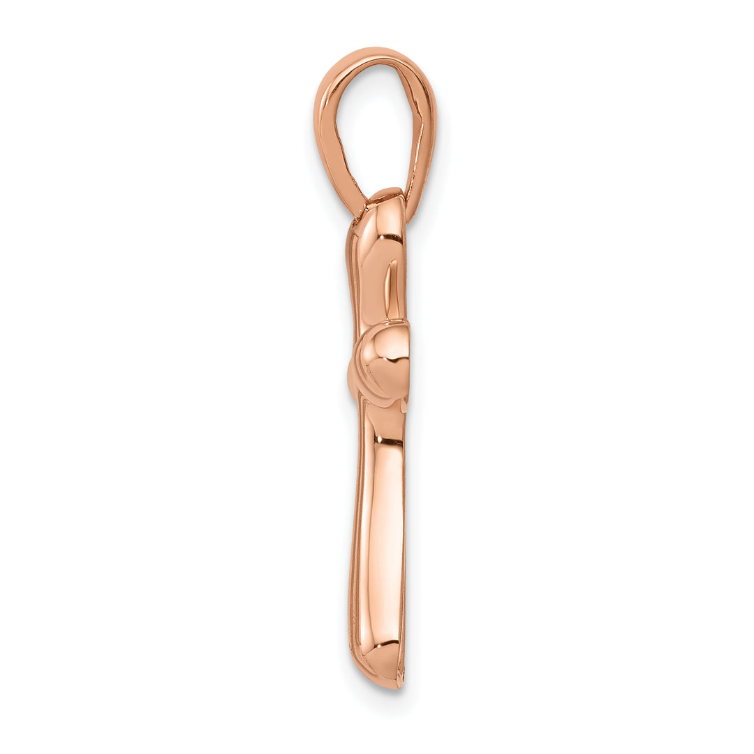 14k Rose Gold Freeform Cross Pendant