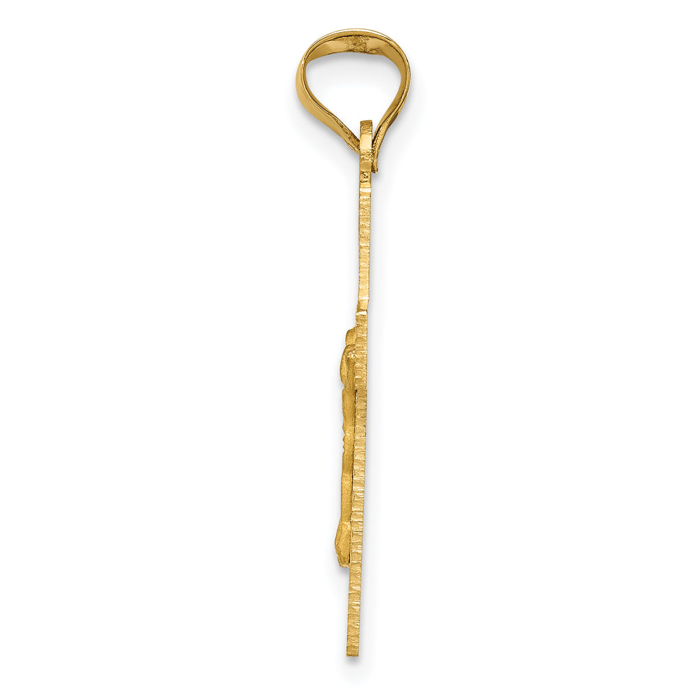 14k Polished Satin and D/C Crucifix Pendant