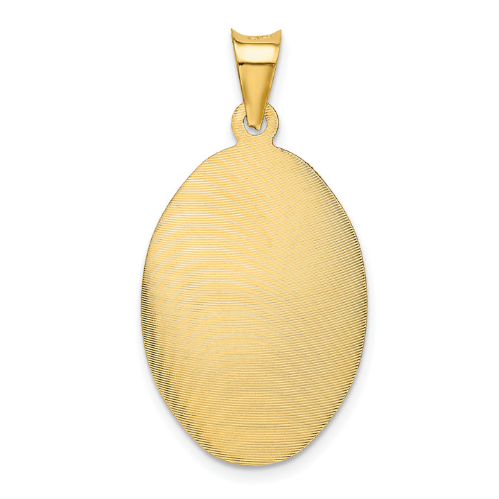 14K Polished D/C Sagrado Corazon Oval Pendant