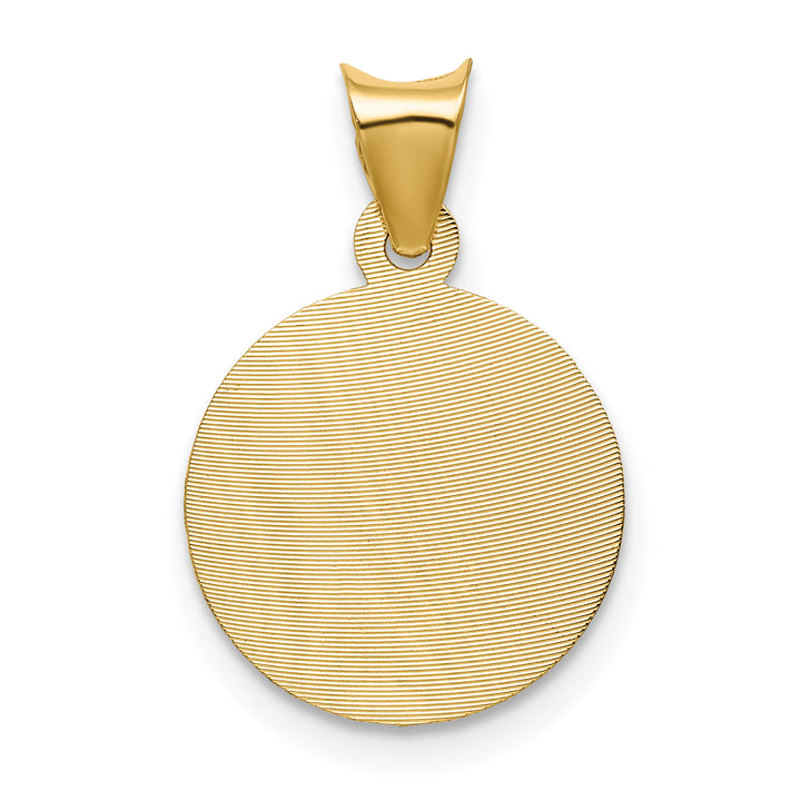 14K Polished D/C Corpus Circle Pendant
