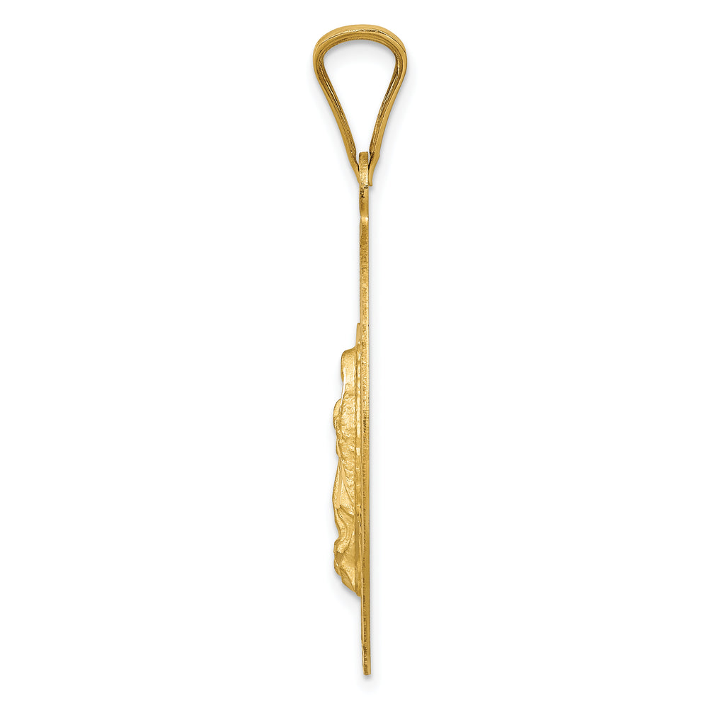 14K Polished D/C  Lady Of Guadalupe Oval Pendant