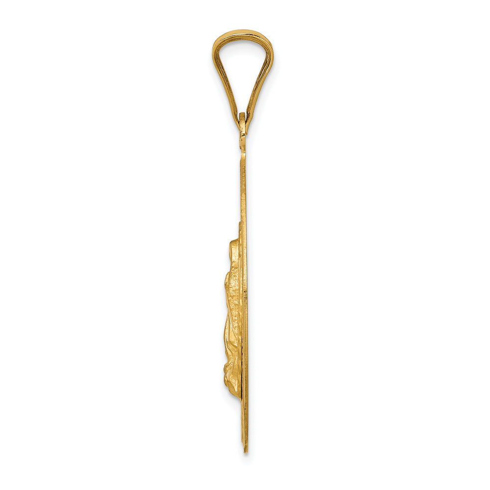 14K w/Rhodium D/C Lady Of Guadalupe Oval Pendant