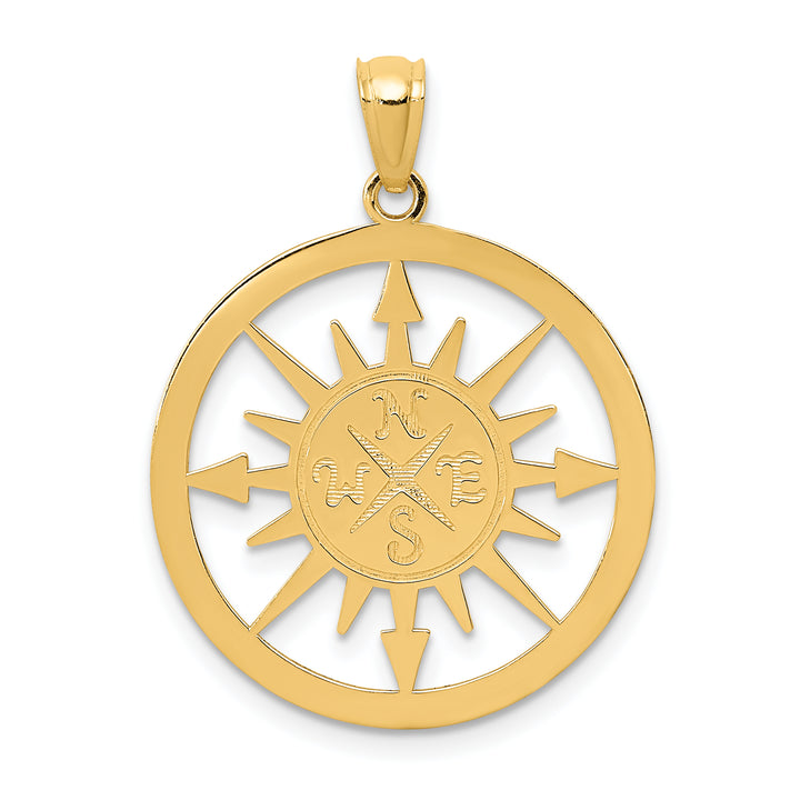 14K Satin / Polished Lost Without You Compass Pendant