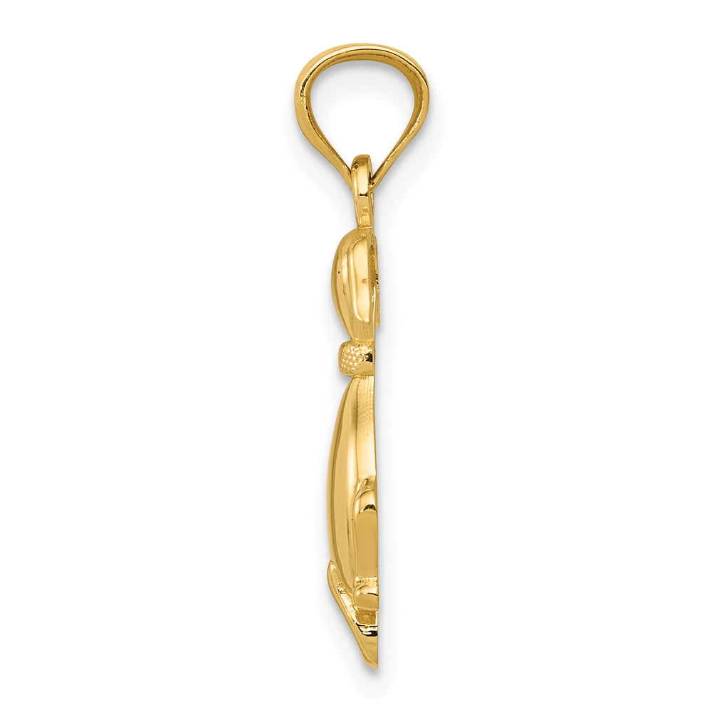 14k Polished Sitting Dog Pendant