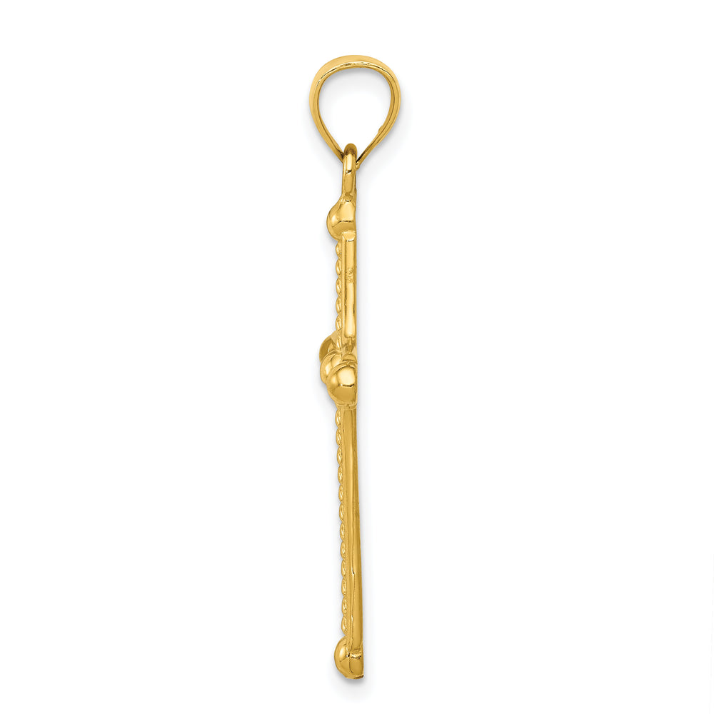 14k Polished Braided Cross Pendant