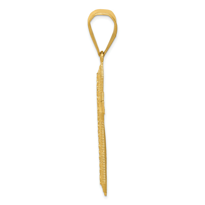 14k Diamond-cut Center Cross Pendant