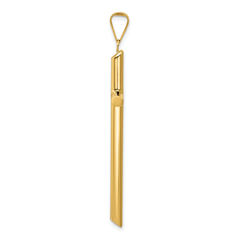 14k Polished Tube Cross Pendant