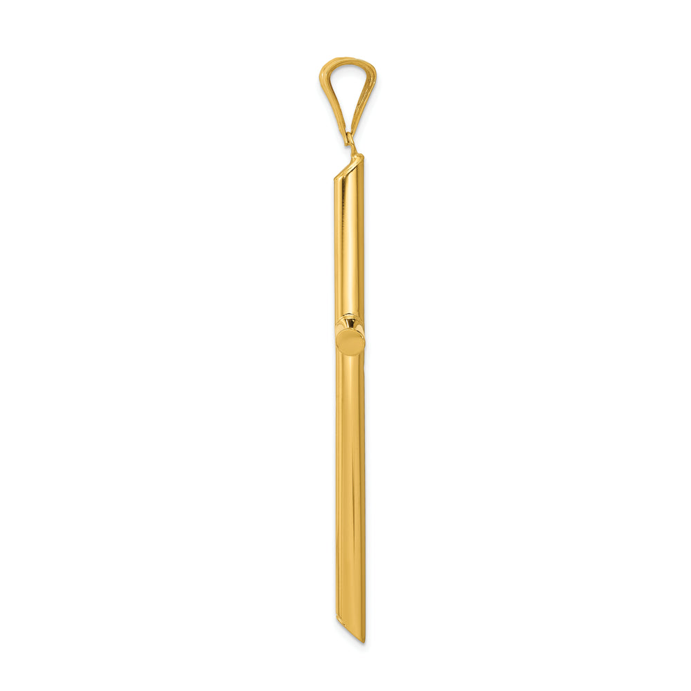 14k Polished Tube Cross Pendant
