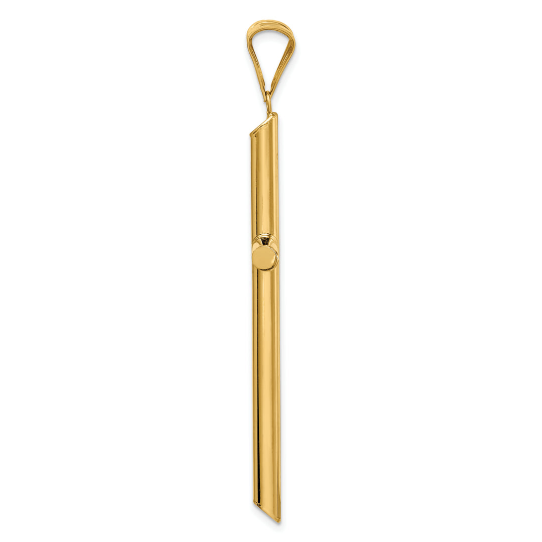 14k Polished Tube Cross Pendant