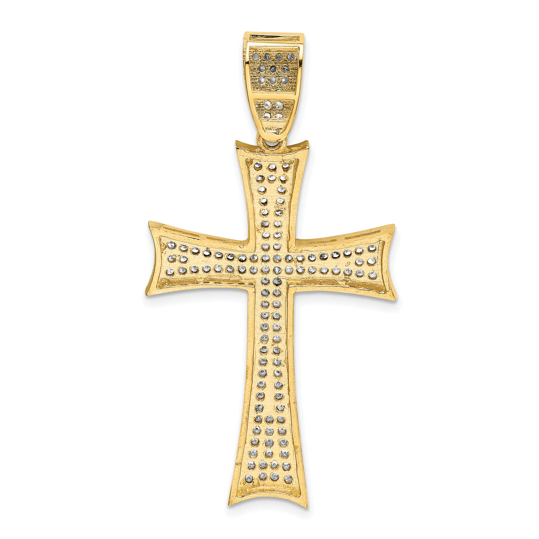 14k w/Rhodium Micro PavÃ© CZ Large Cross Pendant