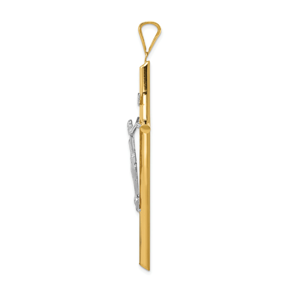 14k Two-Tone Polished Jesus Crucifix Pendant