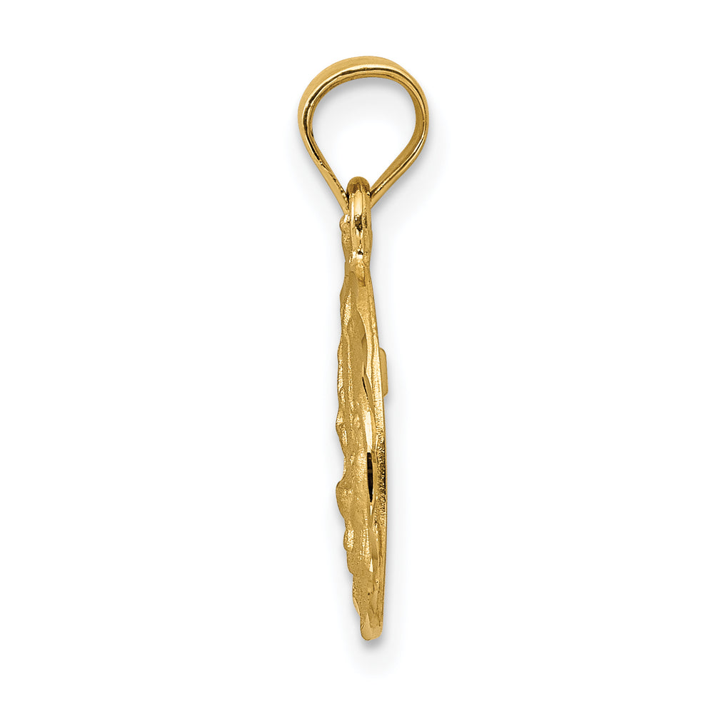 14K Satin / Diamond-Cut Baptism Pendant