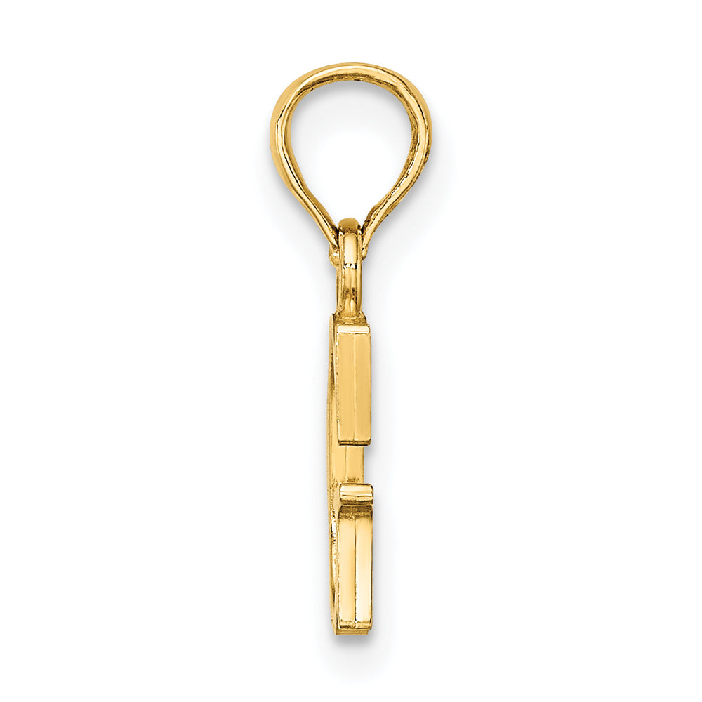14K Polished Block Letter G Initial Pendant