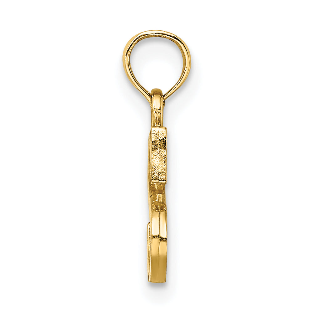 14K Polished Block Letter S Initial Pendant