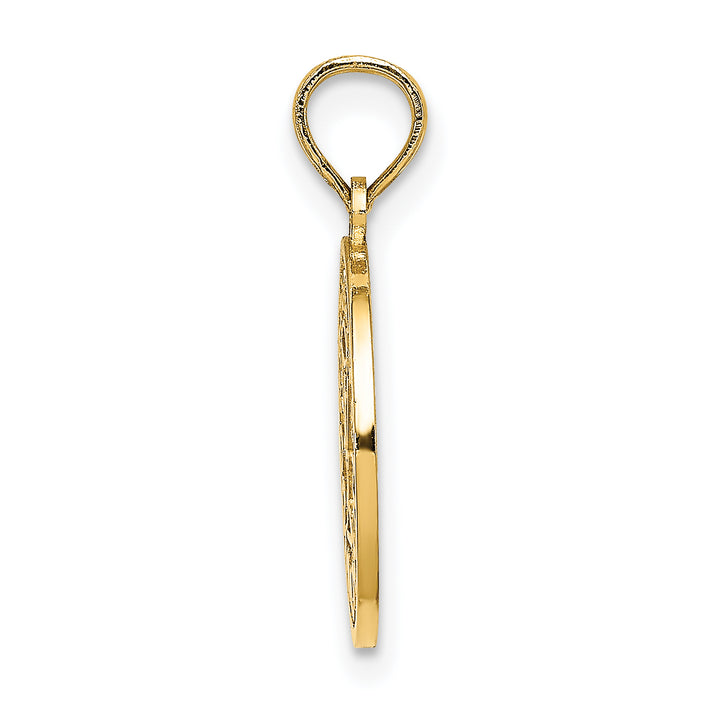 14K Textured Communion Cup on Round Disc Charm
