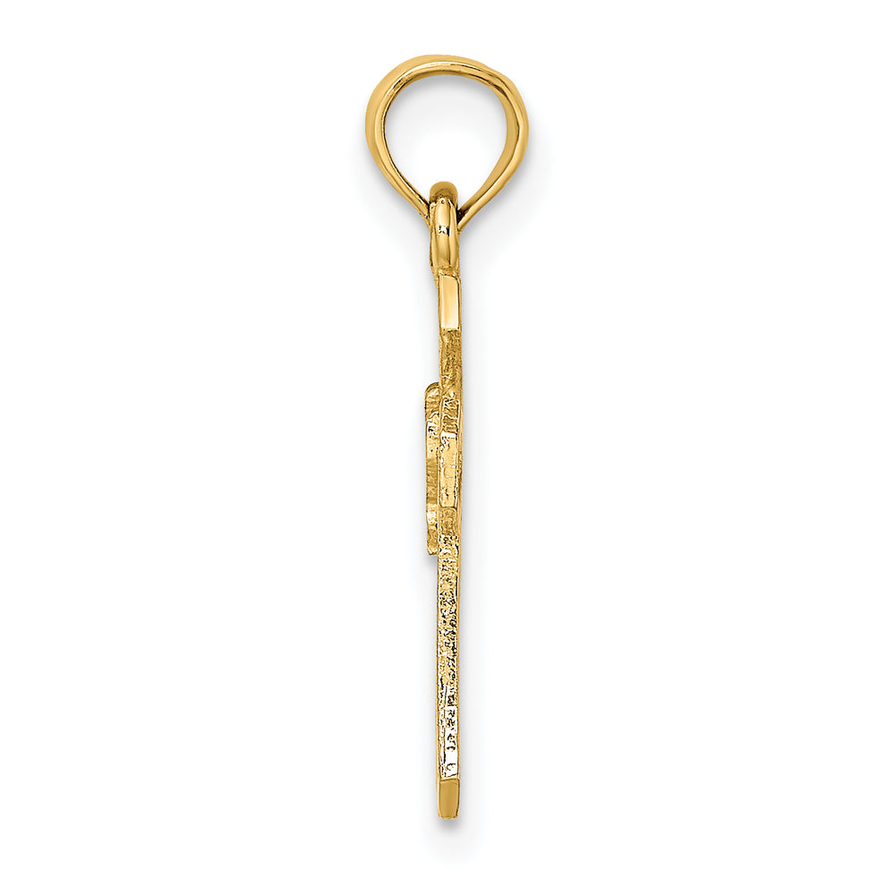 14K Cut-Out Cross w/ Dove Charm