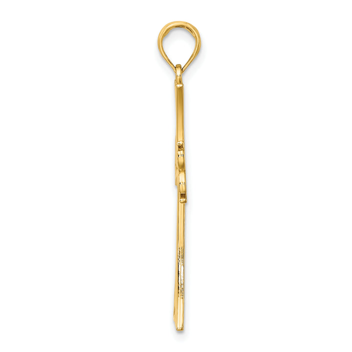 14K Polished Celtic Knot Cross Charm
