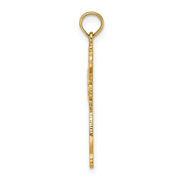 14K Cut-Out Scroll Framed Cross Charm