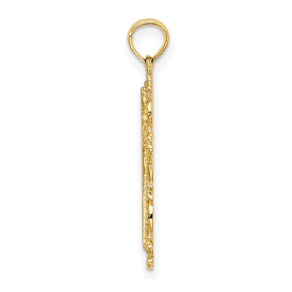 14K Cross w/ Filigree Lace Trim Charm
