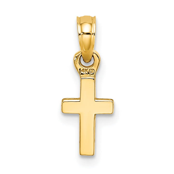 14K 3-D and Polished Mini Cross Charm