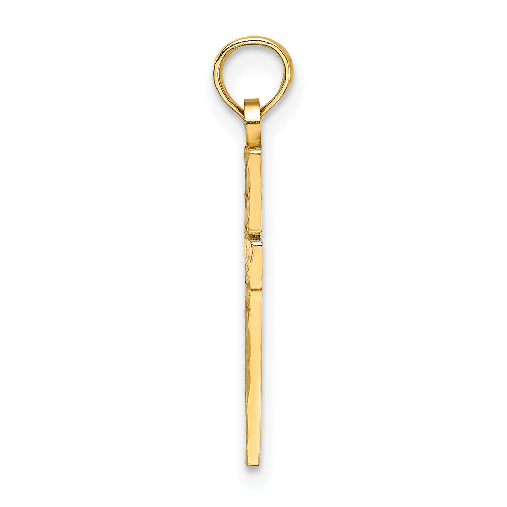 14K D/C Block Cross  Charm
