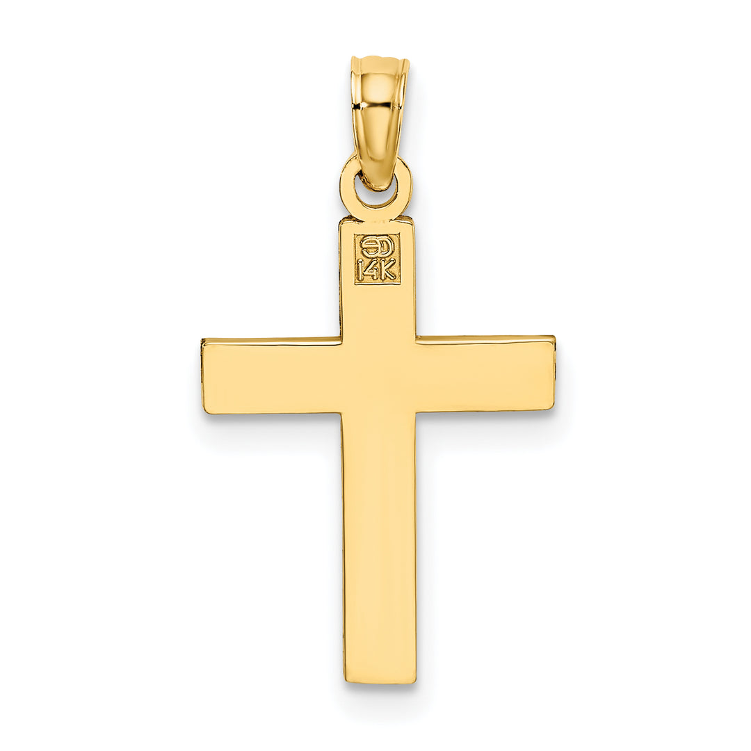 14K D/C Block Cross  Charm