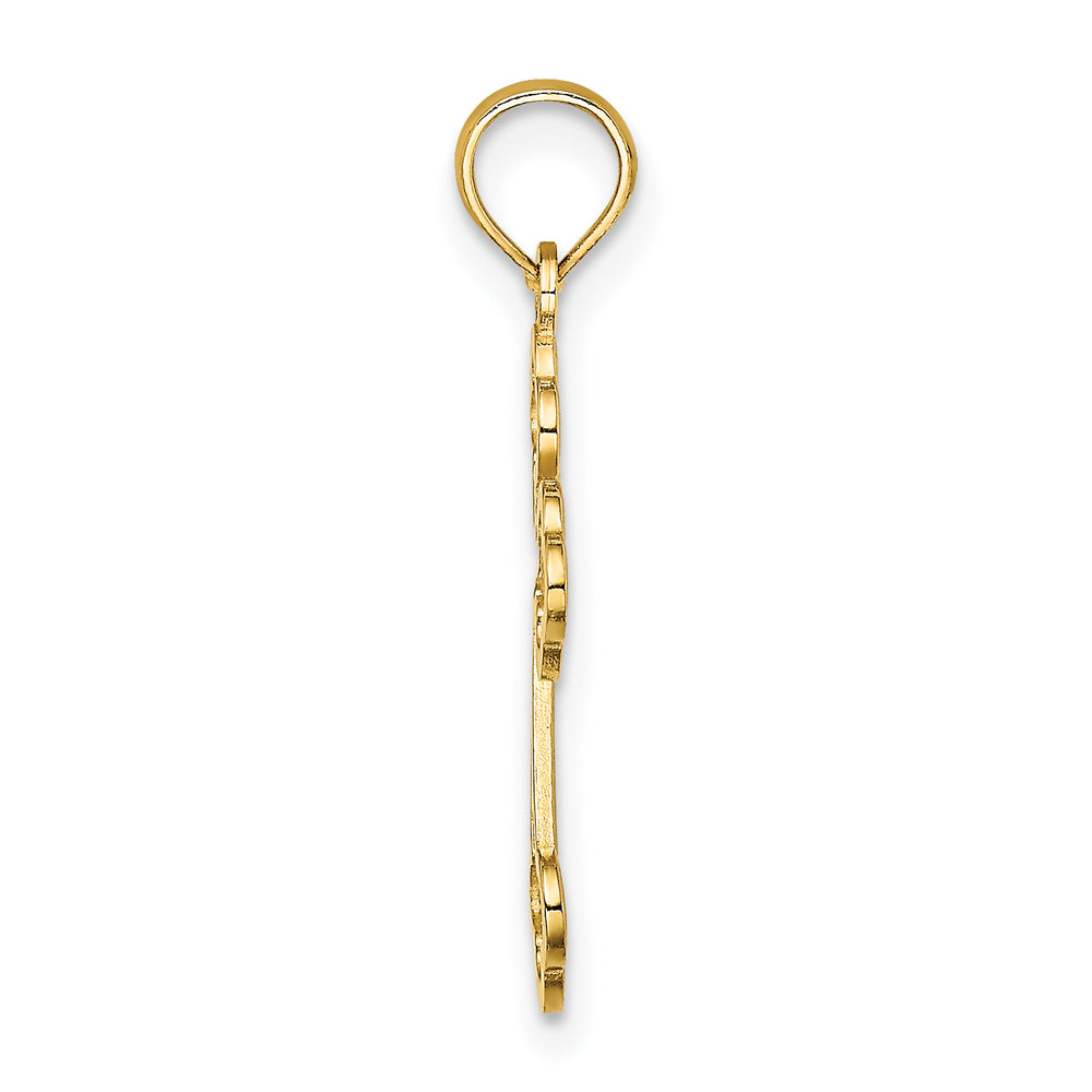 14K Lace Center Budded Cross Charm