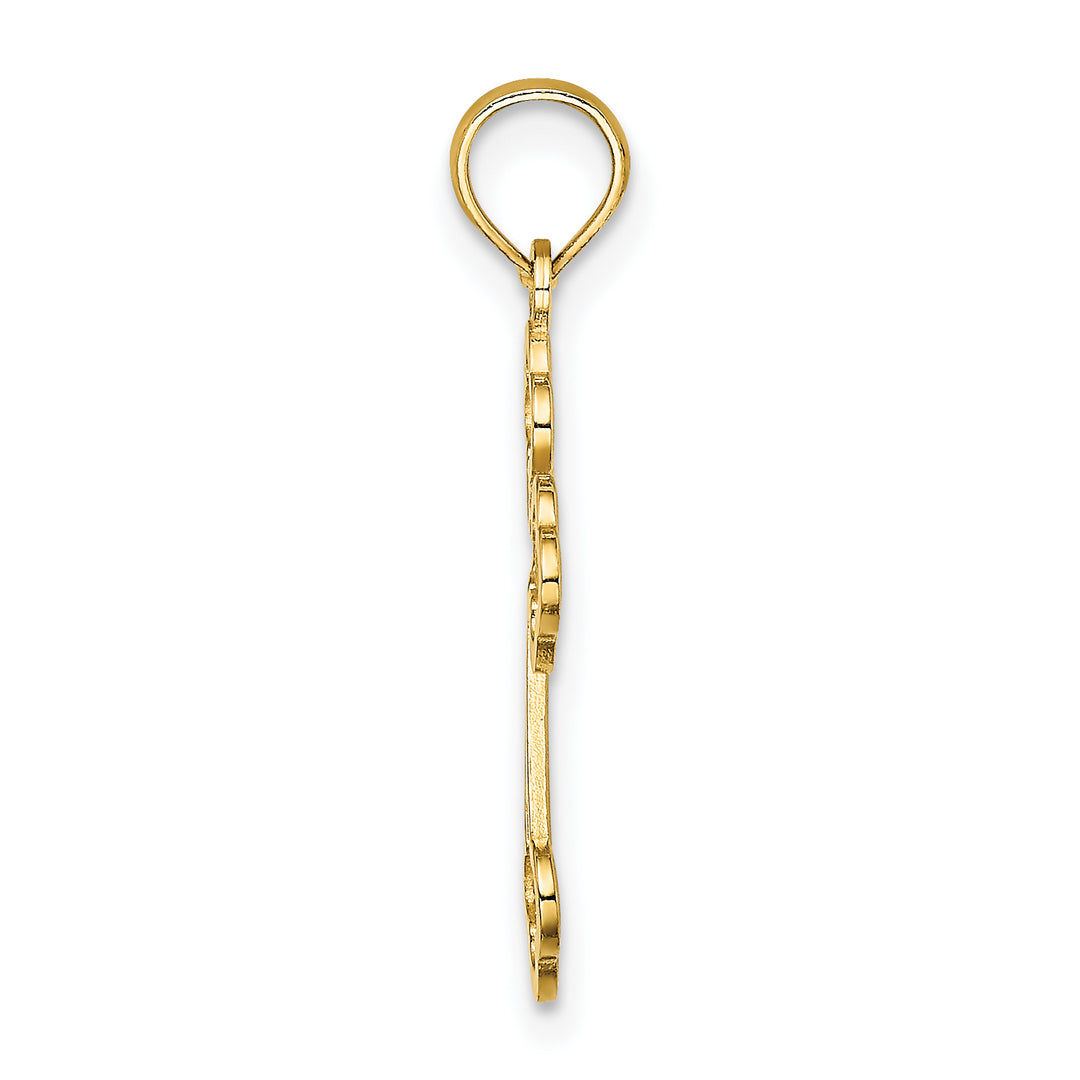 14K Lace Center Budded Cross Charm