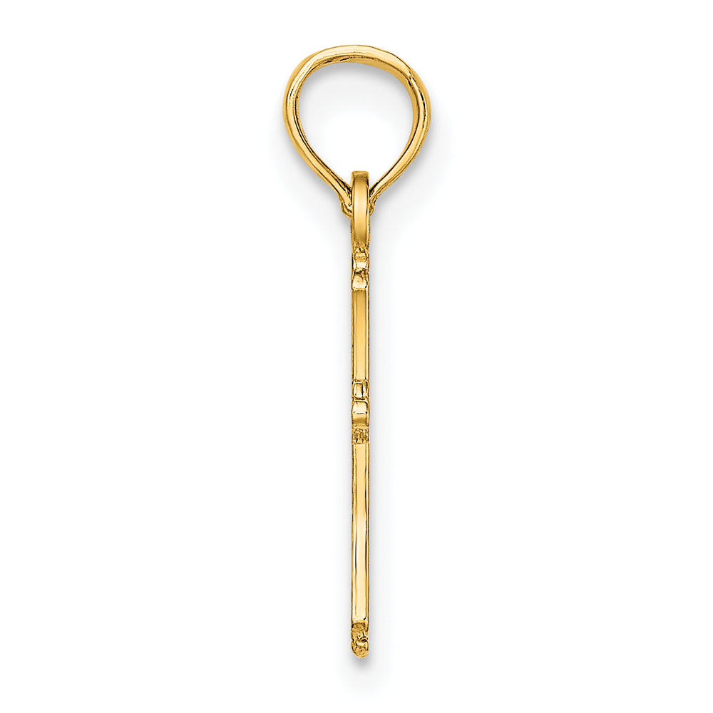 14K Textured Mini Cross Charm