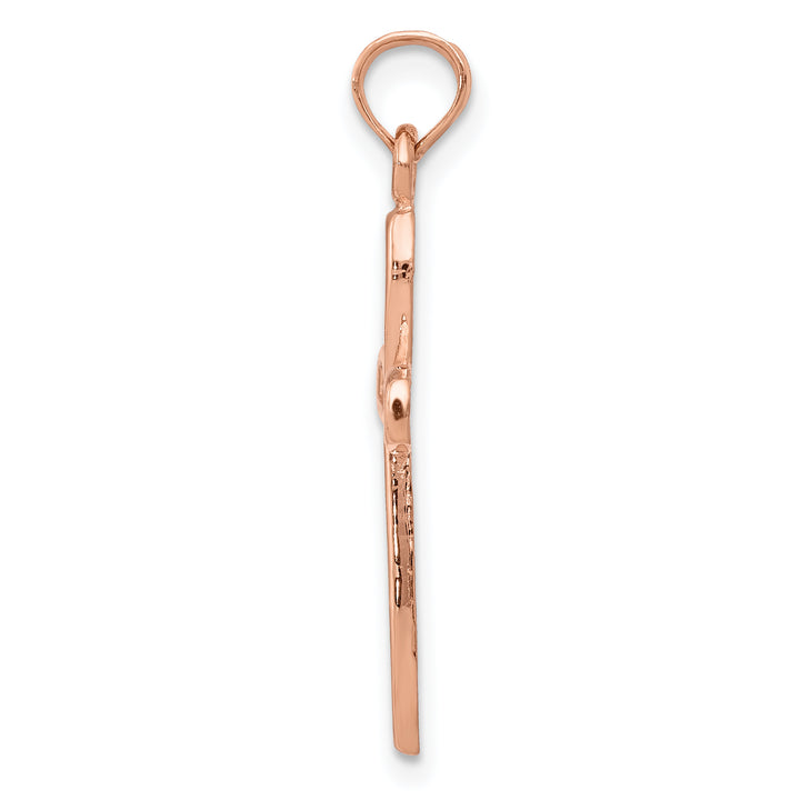14K Rose w/ White Rhodium Filigree Center Border