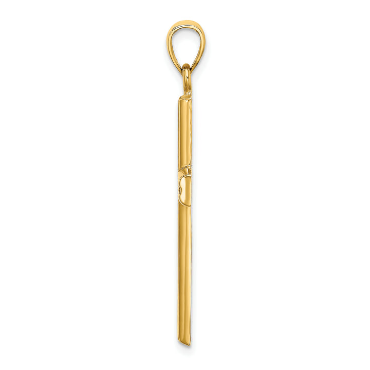 14K Polished Beaded Cross Charm