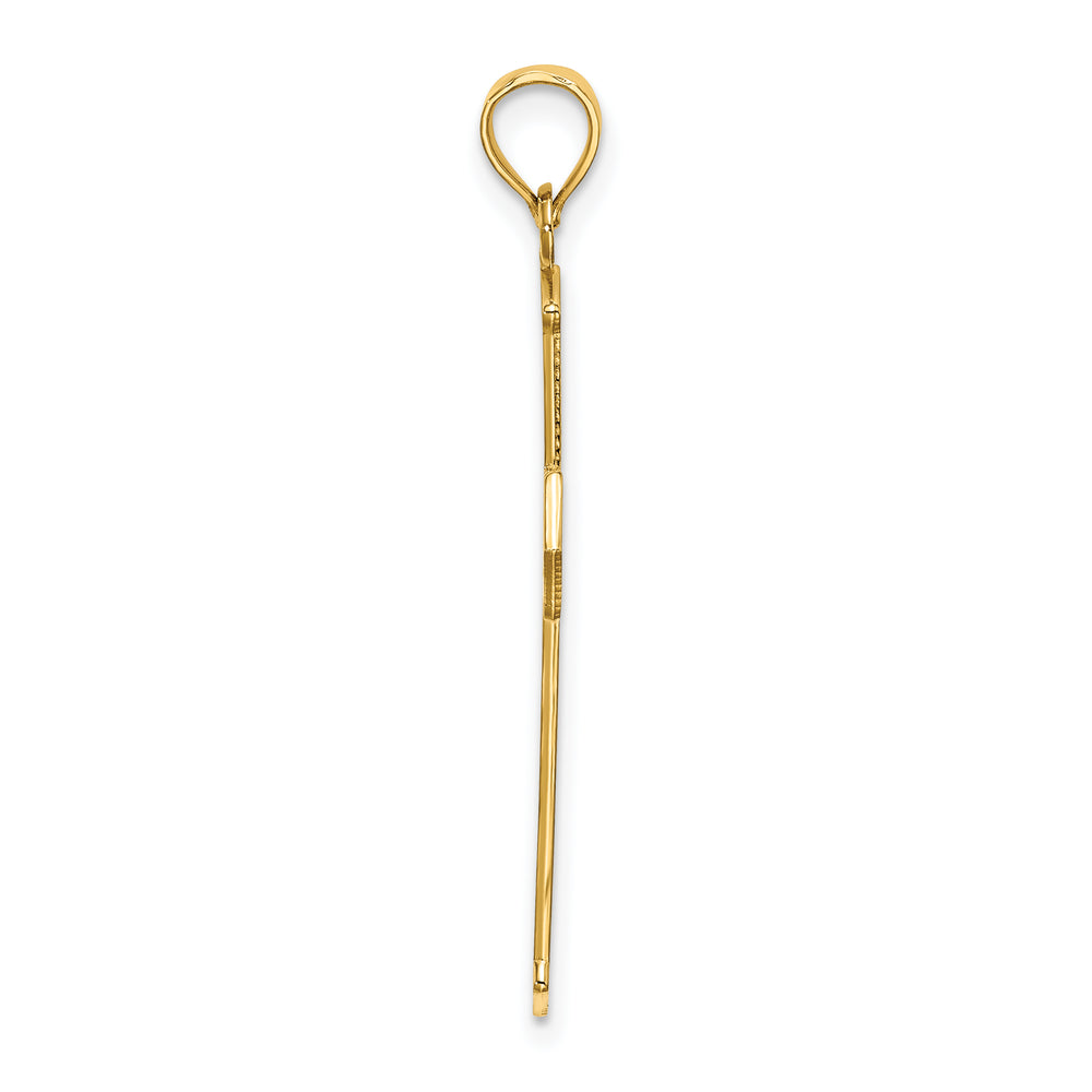 14K Arrow Tip Cross W/ Cross Accents Charm