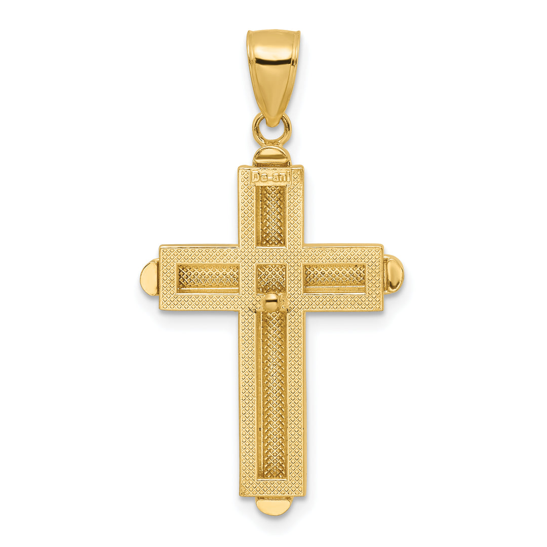 14k Beveled Cross Pendant