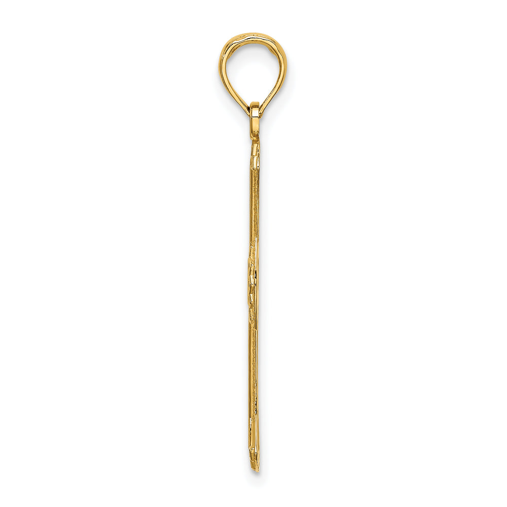 14K Textured and Cut-Out Cross Charm