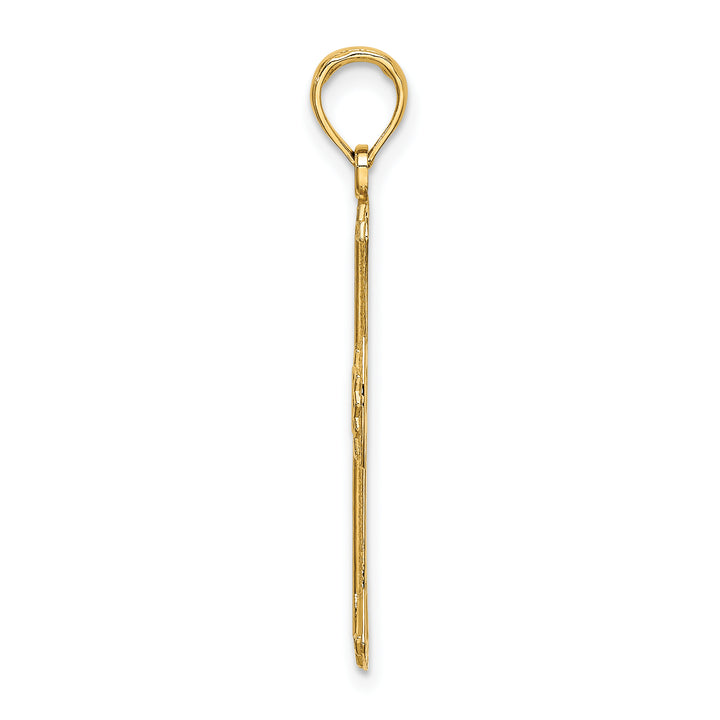 14K Textured and Cut-Out Cross Charm
