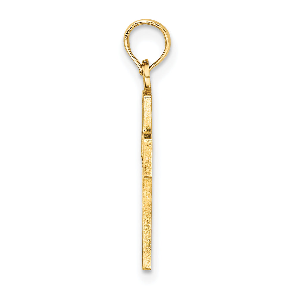 14K Flower In Cross Charm