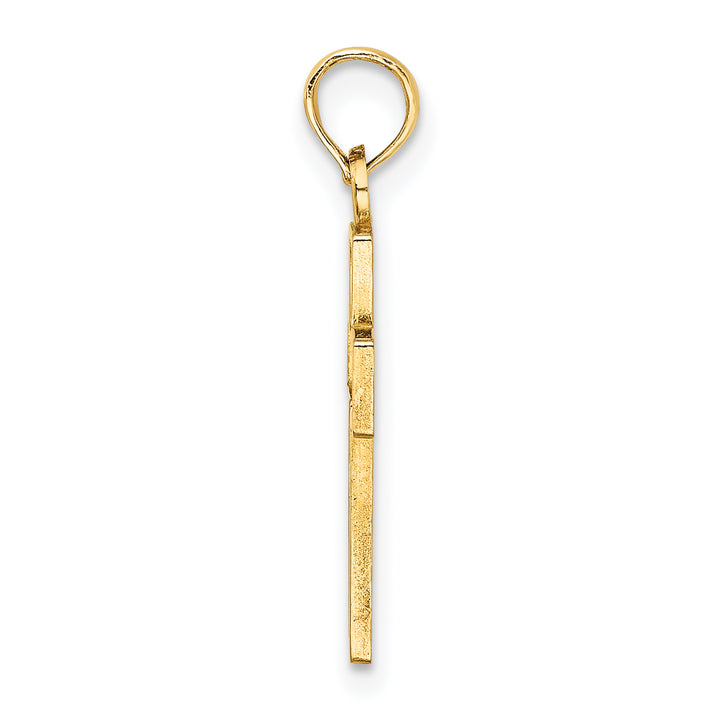 14K Flower In Cross Charm