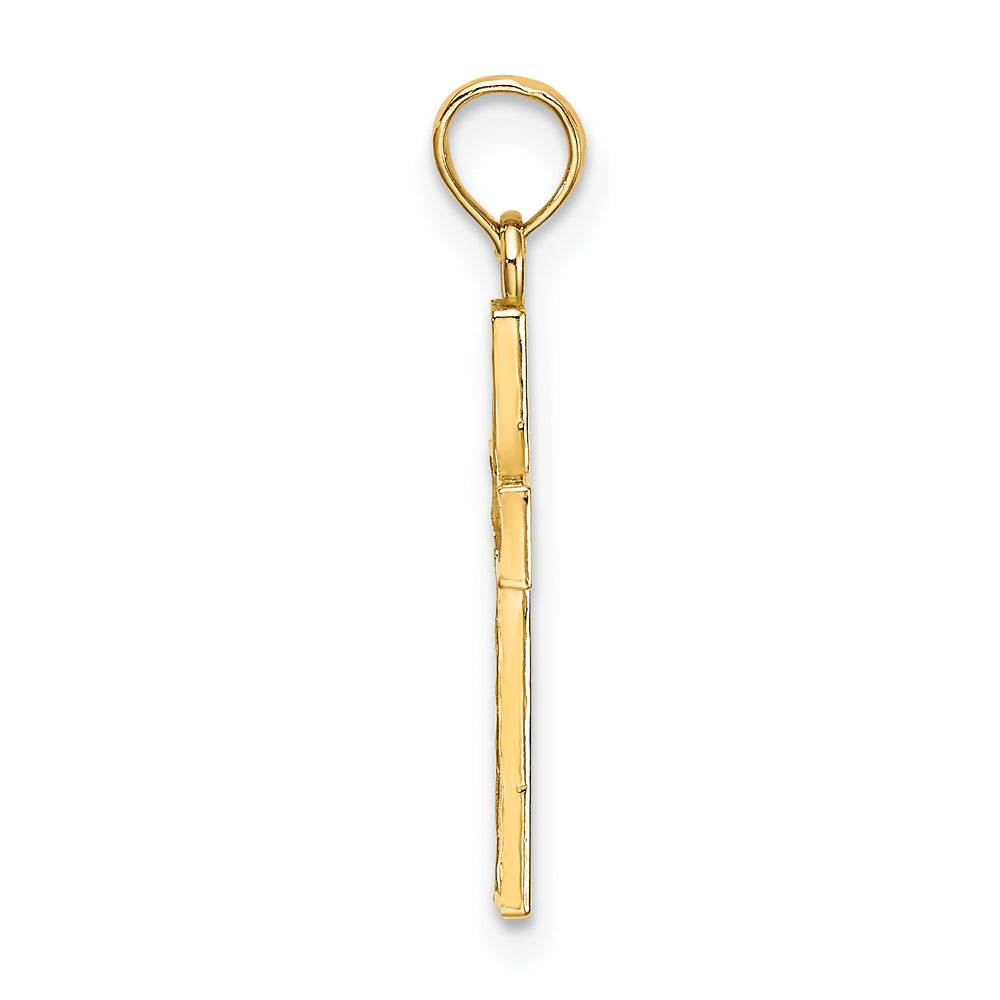 14K D/C Edge and Filigree Center Cross Charm