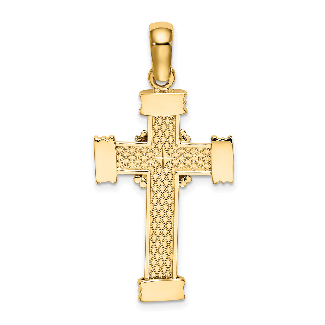 14K Polished Cross Charm