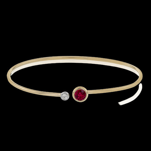 Color Bangle in 18k Gold with Diamonds