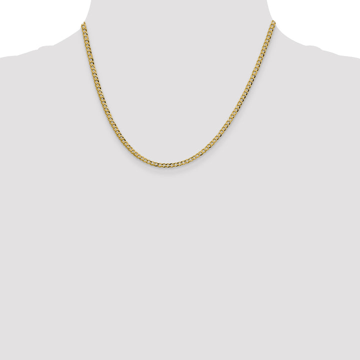 14k 3.1mm Lightweight Flat Cuban Chain