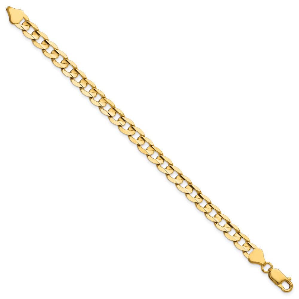 14k 6.75mm Open Concave Curb Chain