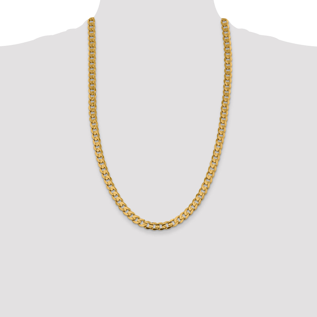 14k 7.5mm Open Concave Curb Chain