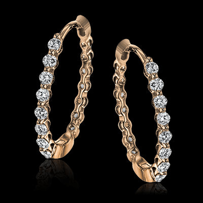 Hoop Earring in 18k Gold with Diamonds